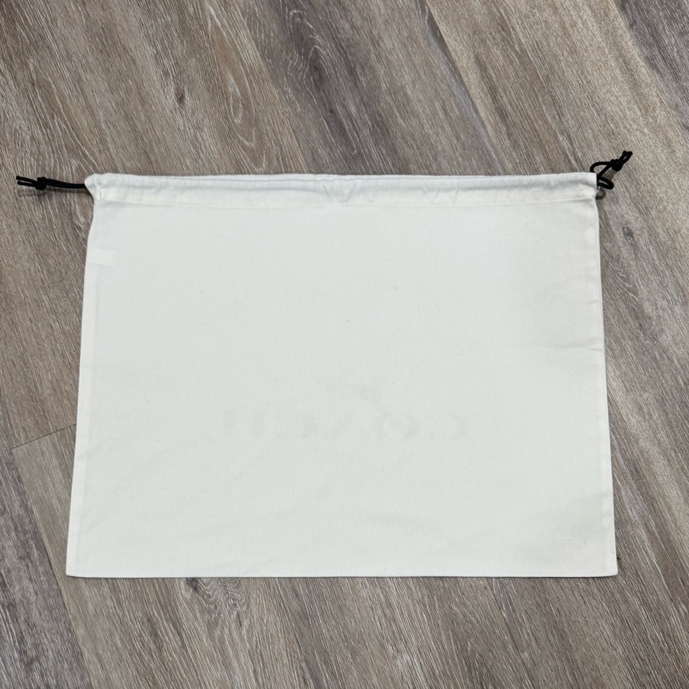 Coach Duffle Bag Sac White Brown Logo Drawstring EUC - Picture 3 of 3